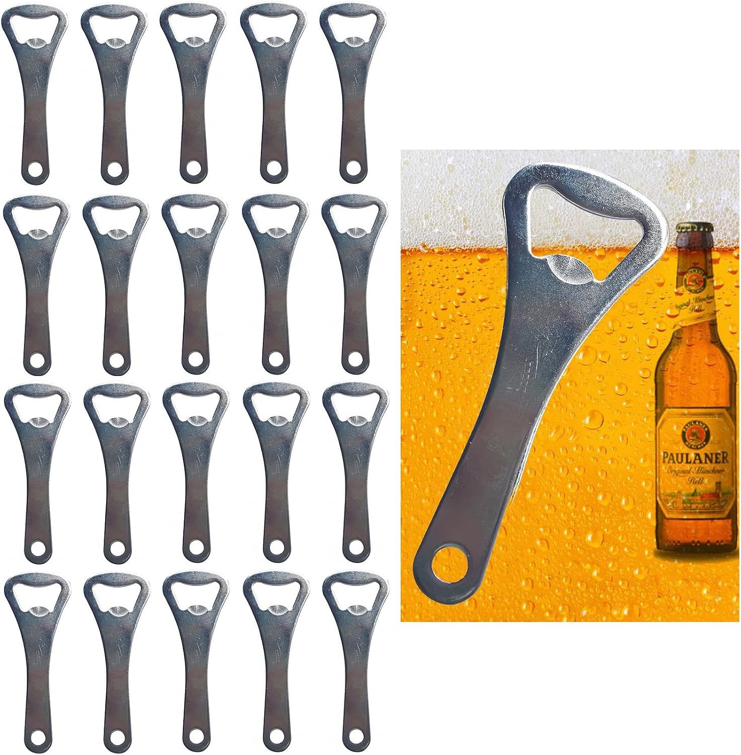 Bottle Opener Bulk,20 Pieces 3.6'' Beer Bottle Opener Keychain Wholesale | 20