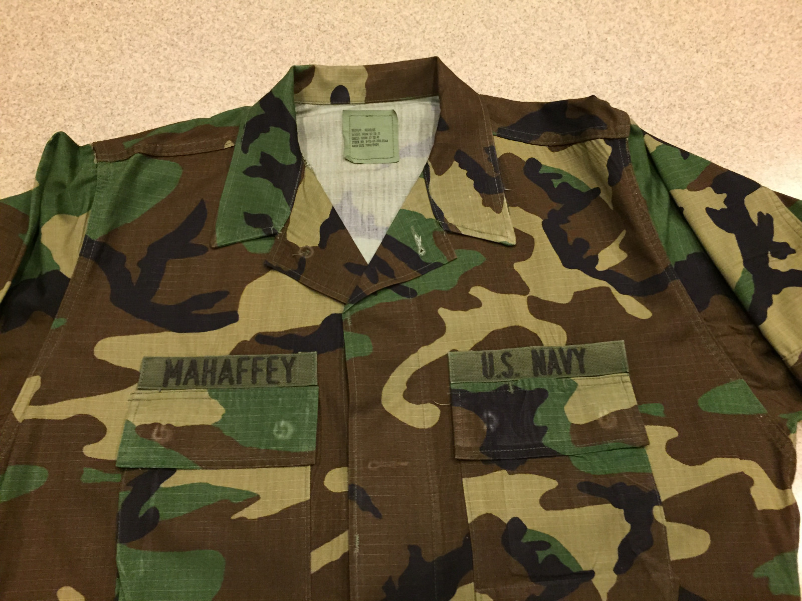 Men's US Army Woodland Camo Coat Jacket Medium