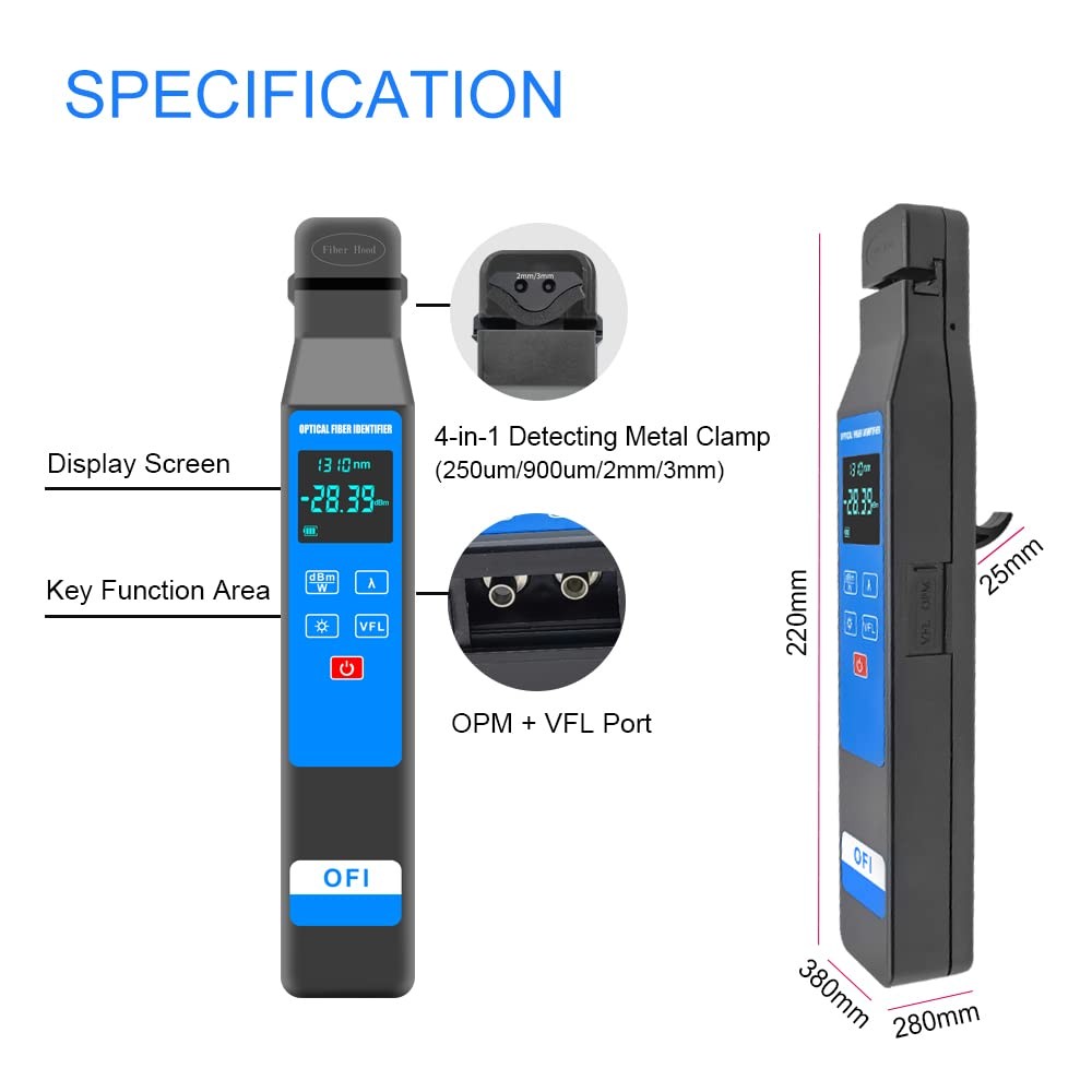 Optical Fiber Identifier With VFL 800-1700nm