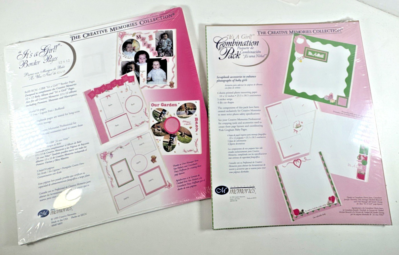 NOS SEALED 1998/99 2X Creative Memories It's A Girl Scrapbook Border Pages Kits