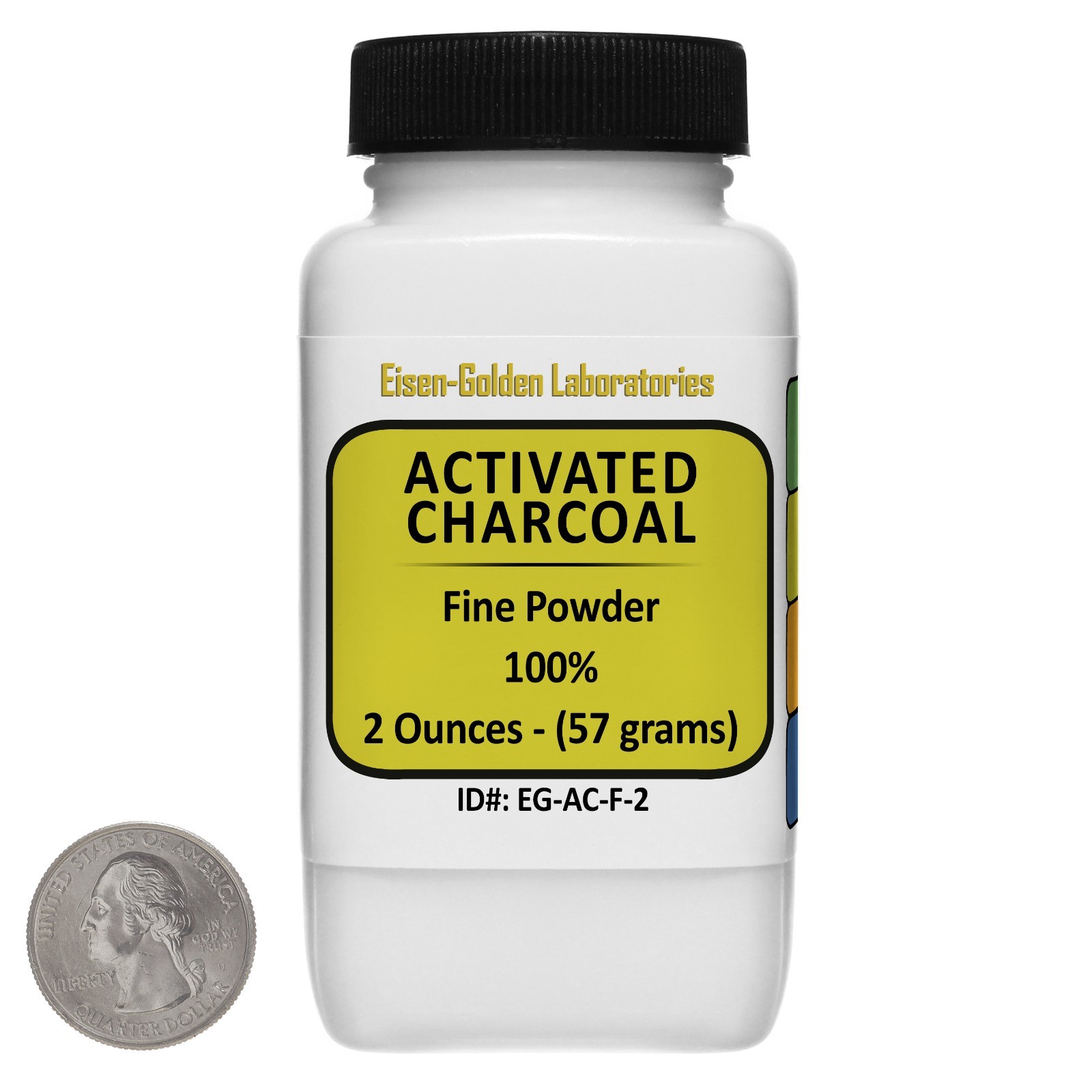 Activated Charcoal [C] 100% ACS Grade Fine Powder 2 Oz in a Bottle USA