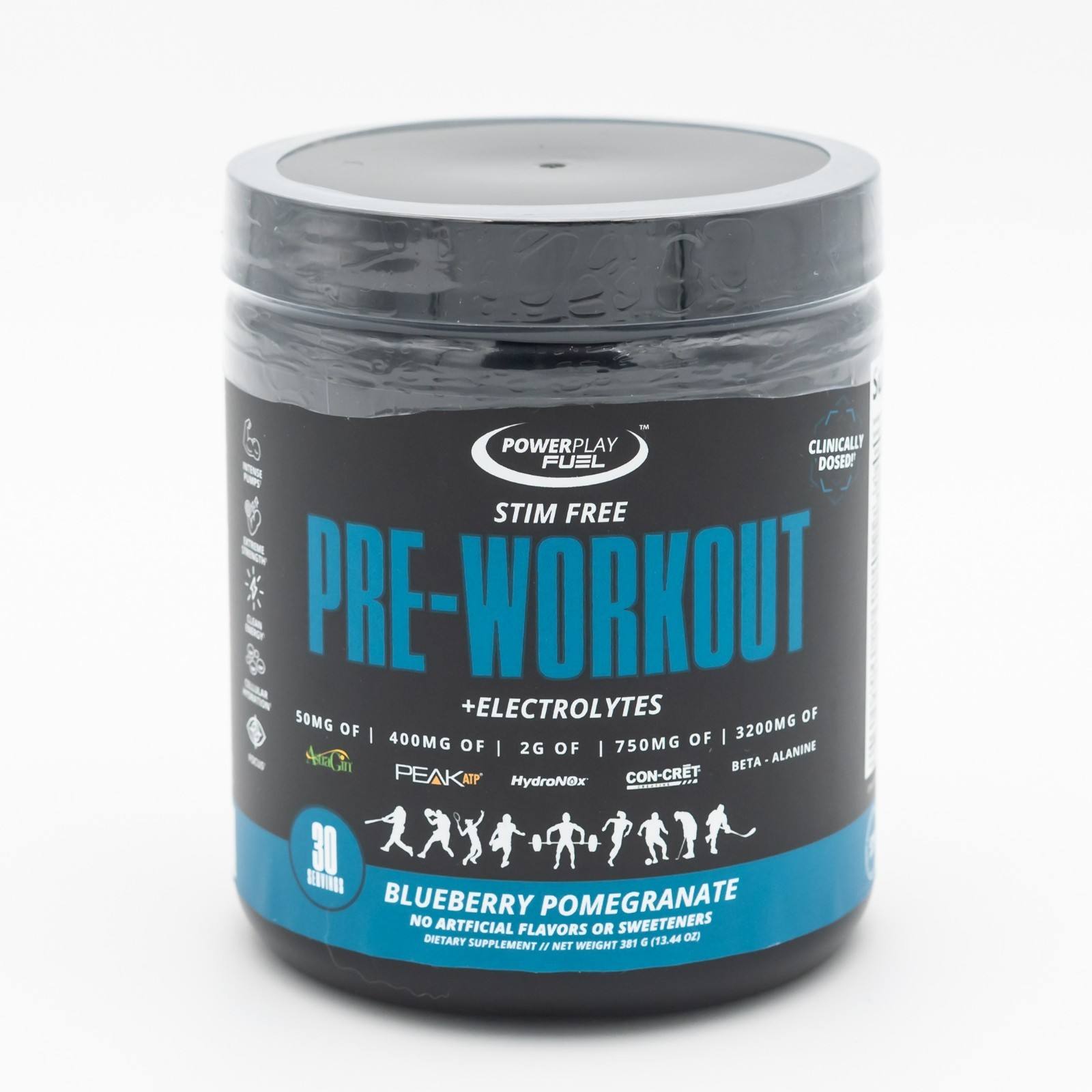 Power Play Fuel Stim Free Hydrating Pre-Workout Powder - Blueberry Pomegranate