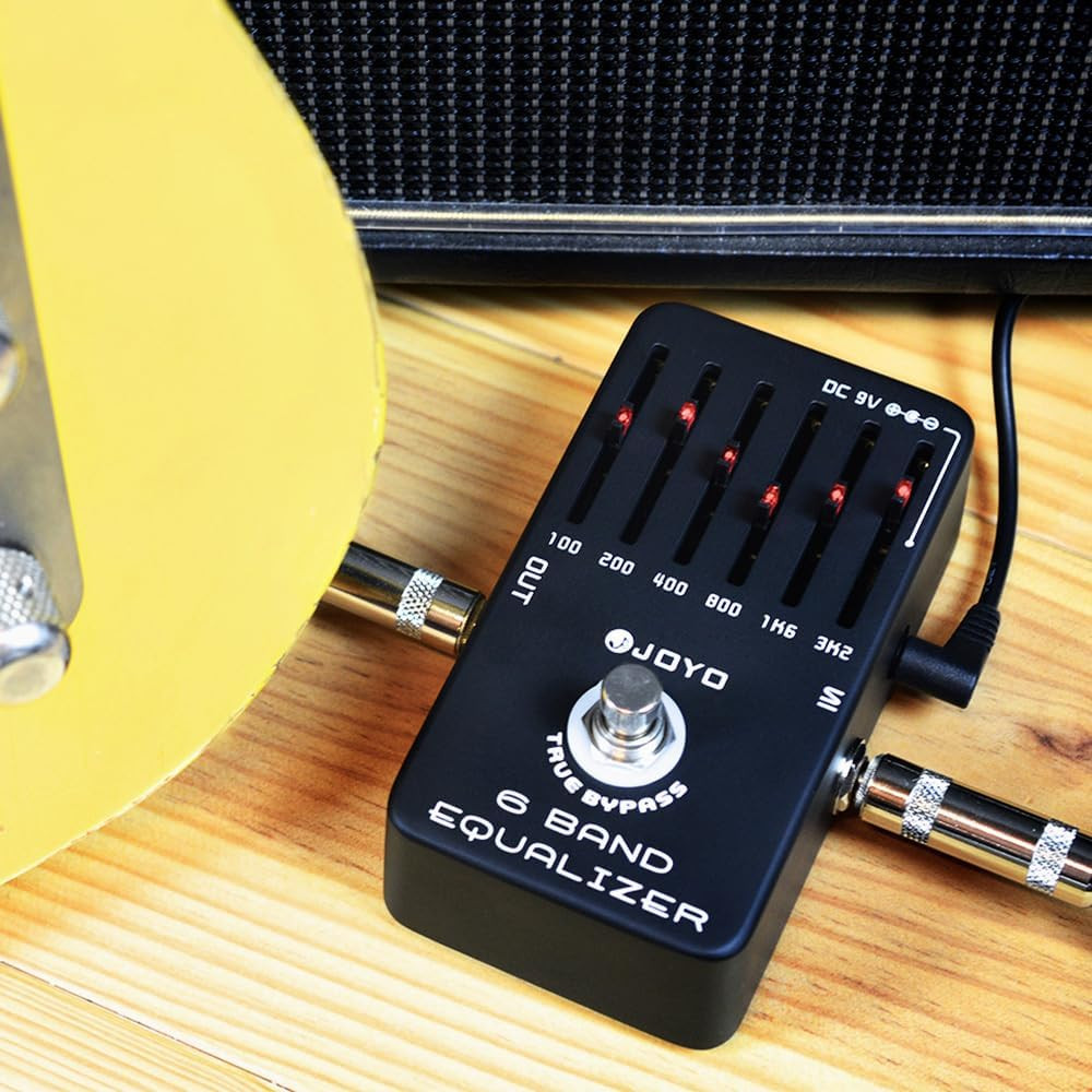6-Band EQ Pedal Electric Guitar Equalizer (100Hz 200Hz 400Hz 800Hz 1.6Khz 3.2Khz