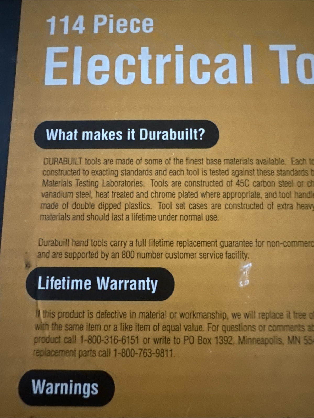 Durabuilt 114 Piece Electrical Tool Kit
