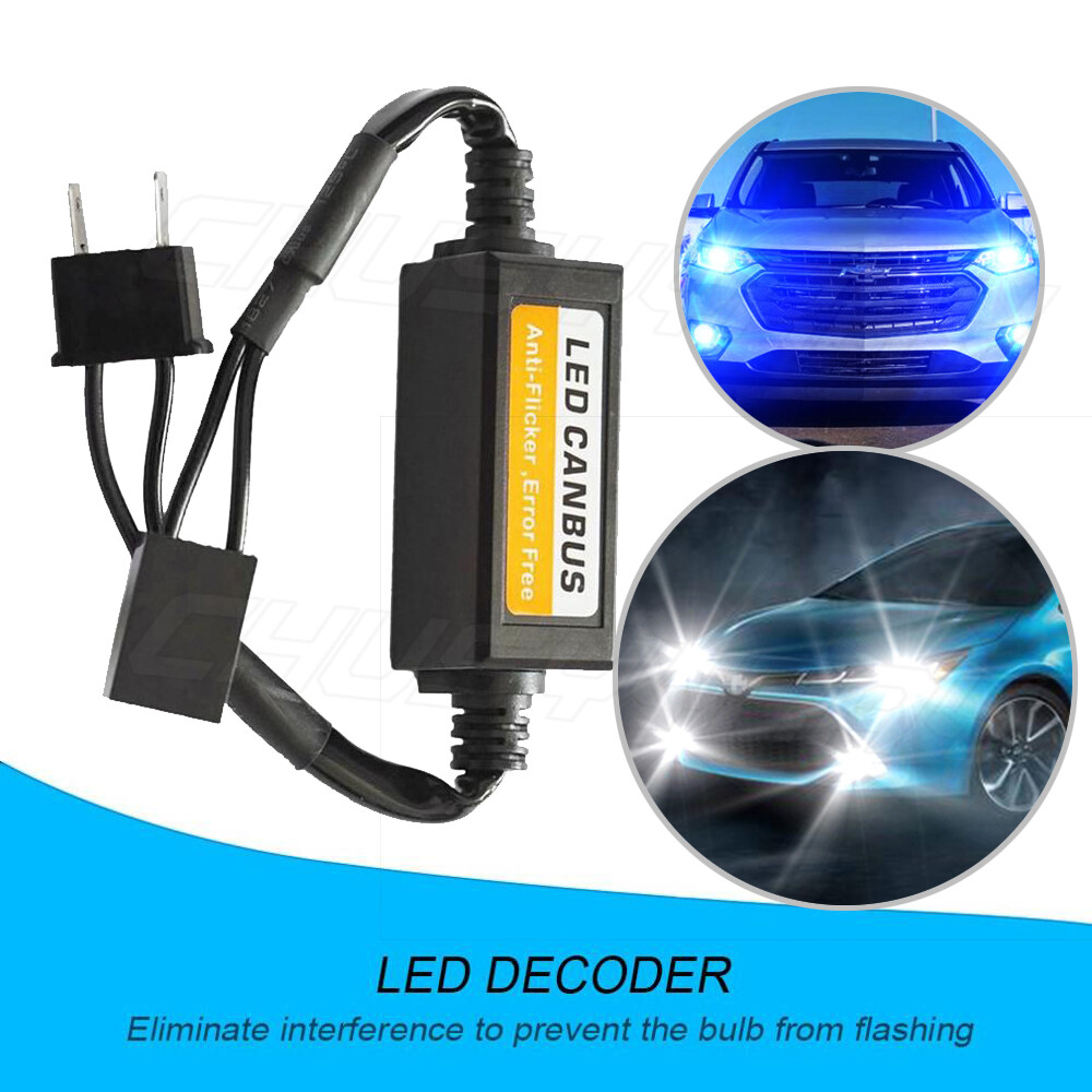 2x H7 LED Headlight Canbus Adapter Decoder Error Free Anti Flicker Resistor