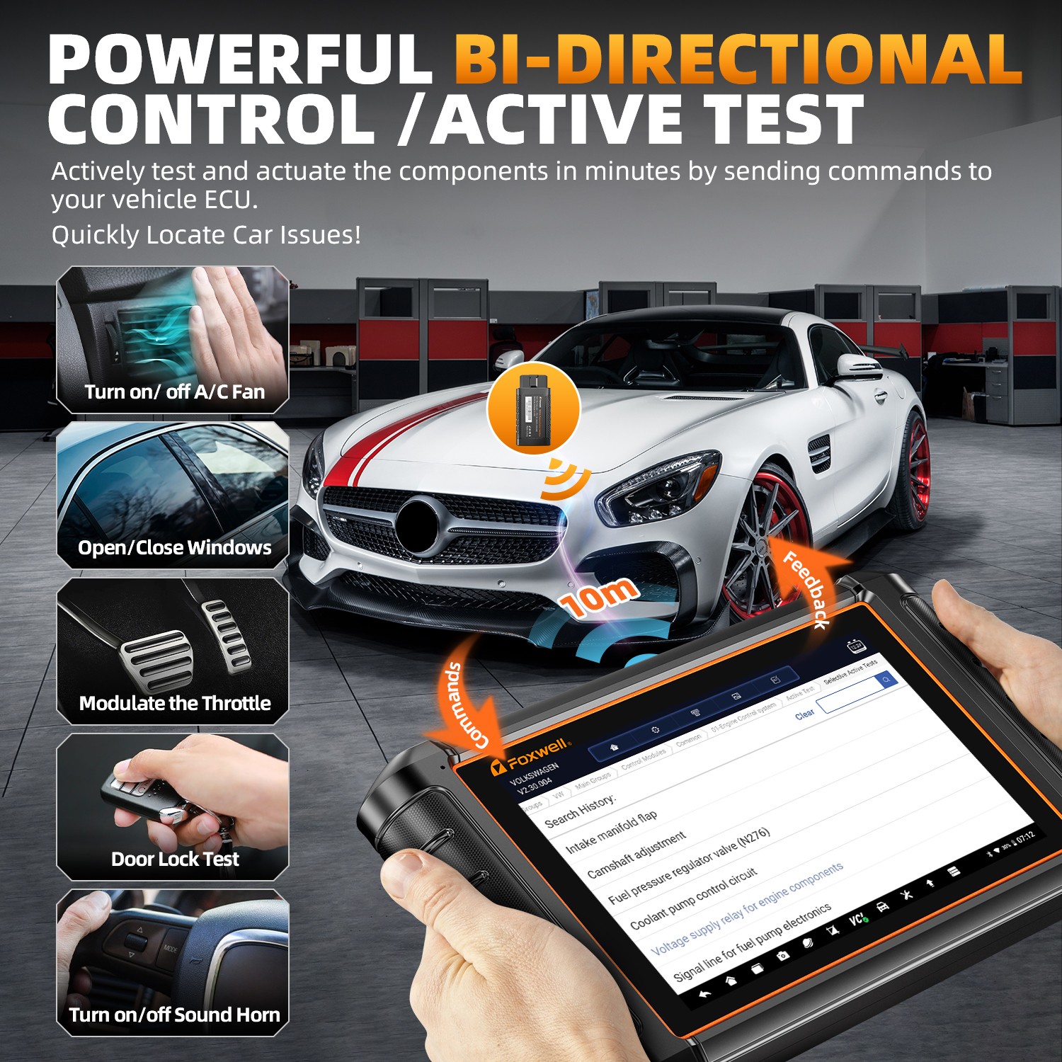 FOXWELL NT909 OBD2 Scanner WIFI Bluetooth Bi-directional Tablet Tool E~CU Coding
