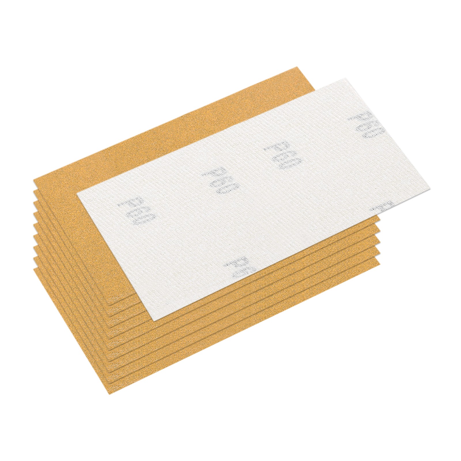 10 Pcs 60 Grit Dry Sandpapers, 3.6 x 7.3 Inch Sand Papers, Gold