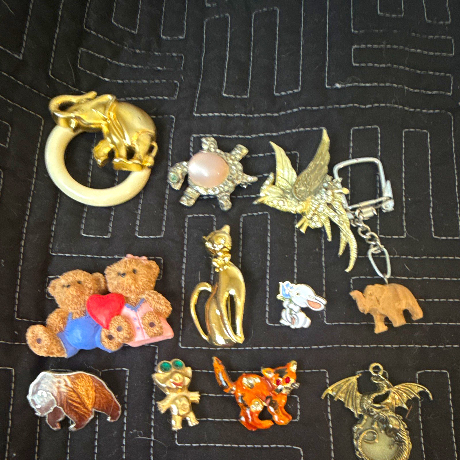 Vintage 1983 Animal Pin Lot of 11 Enamelled Metal Multicolor Collectible
