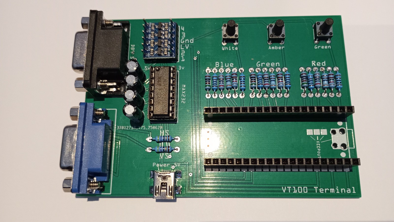 ANSI / VT100 / VT52 RS232 Serial Terminal Project Kit for Raspberry Pi Pico -Kit