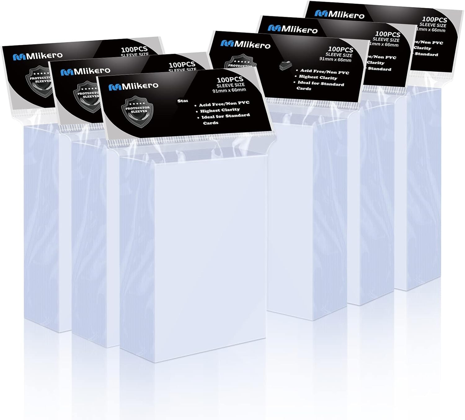 Mlikero 600 Count Card Sleeves, Clear Soft Trading 66×91MM,