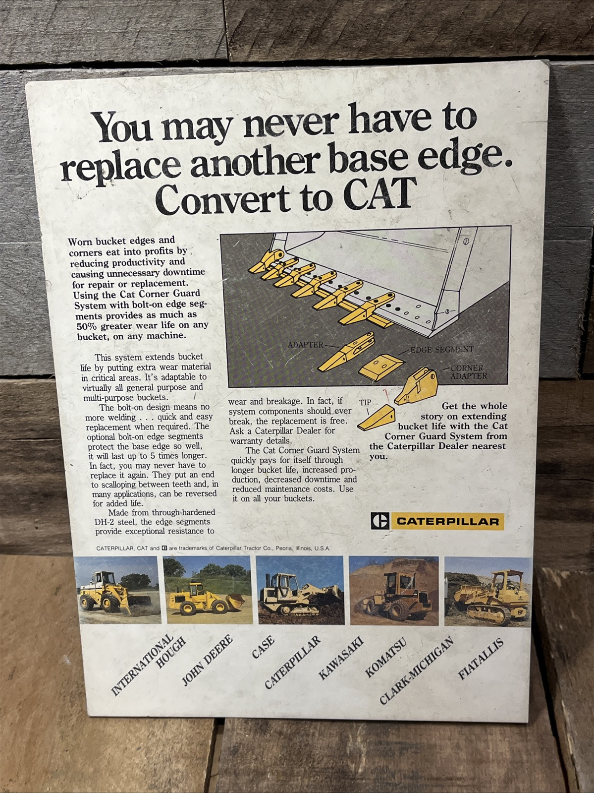 Vintage CAT - Counter Display Sign Showroom Dealer Point Of Sale - Corner Guard