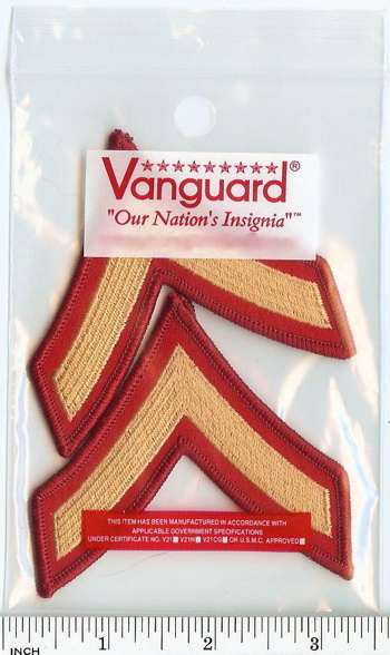 USMC Marines FEMALE Private First Class PFC E2 Chevron PATCH set for Dress Blues