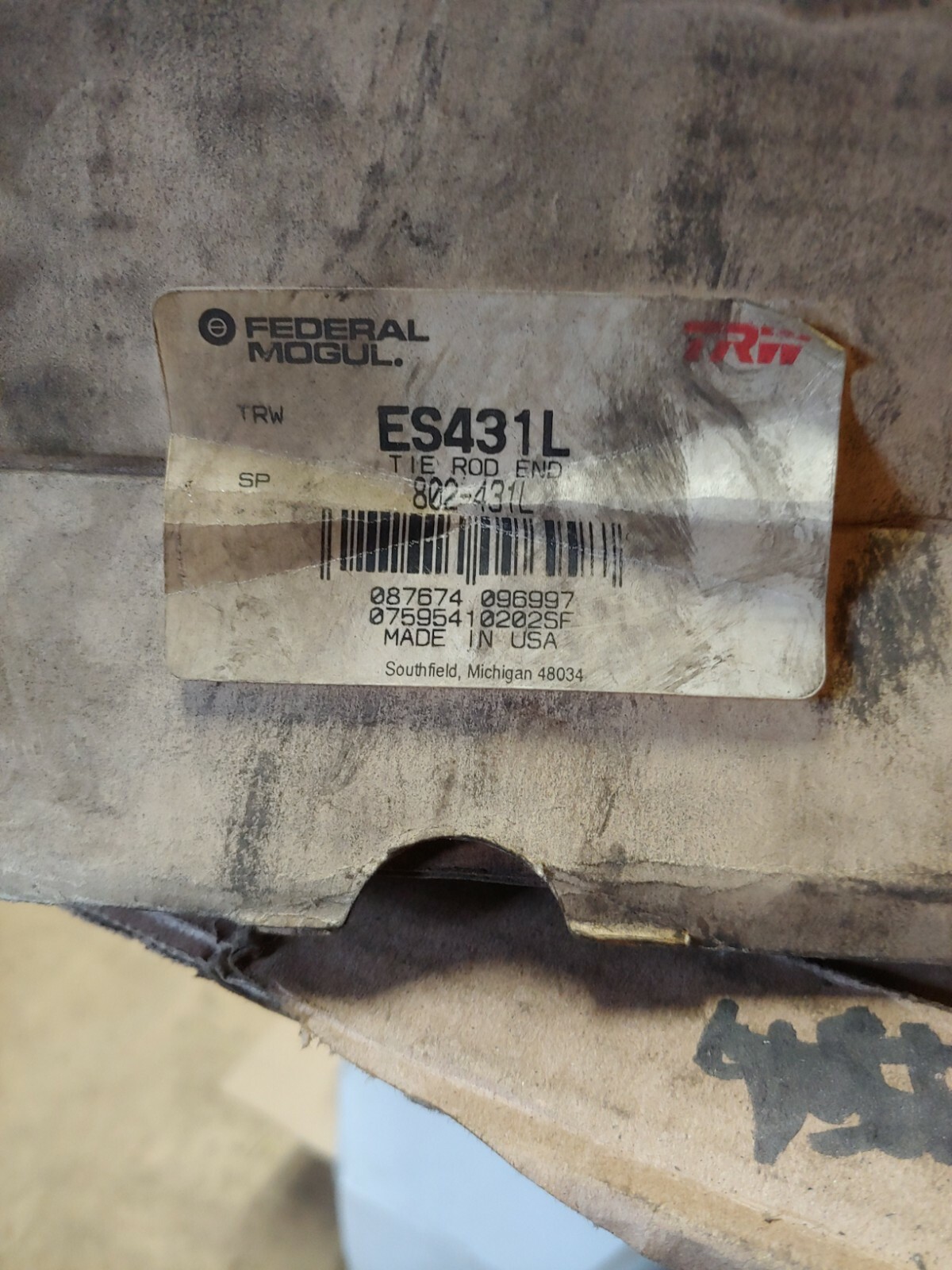 ES431L Federal Mogul Tie Rod End #4826
