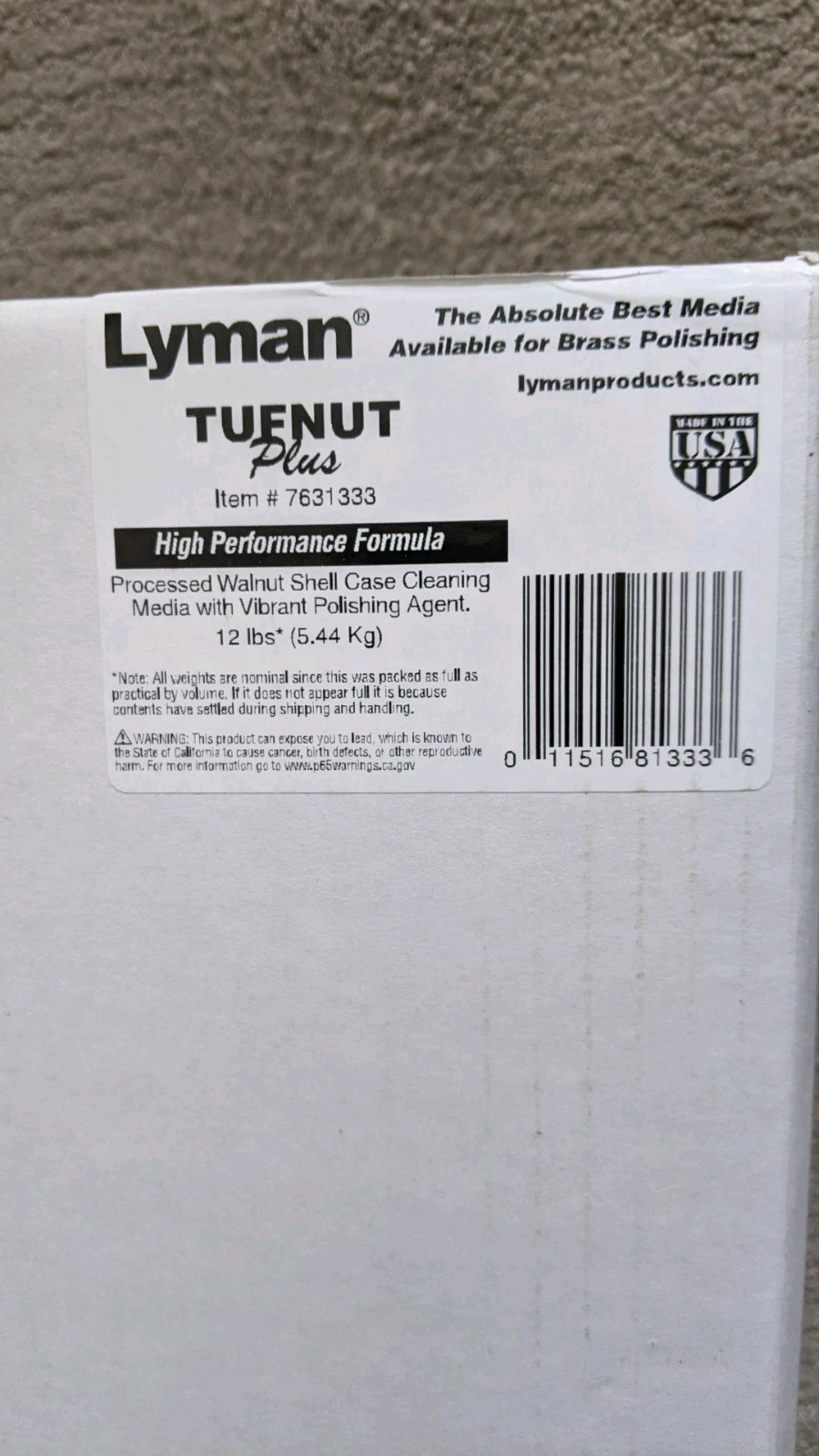 LYMAN WALNUT SHELL CASE CLEANING MEDIA--12 LBS.--NEW