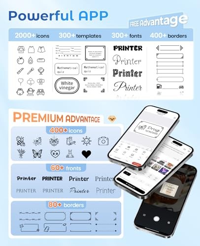 A421 Bluetooth Label Maker Machine, Portable Thermal Printer Barcodes [1 Roll]