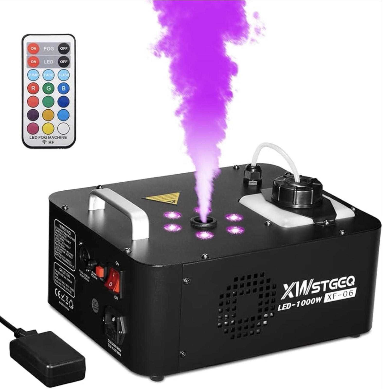 Fog Machine with LED Lights, 1000W Smoke Machine for Parties Halloween XF-06