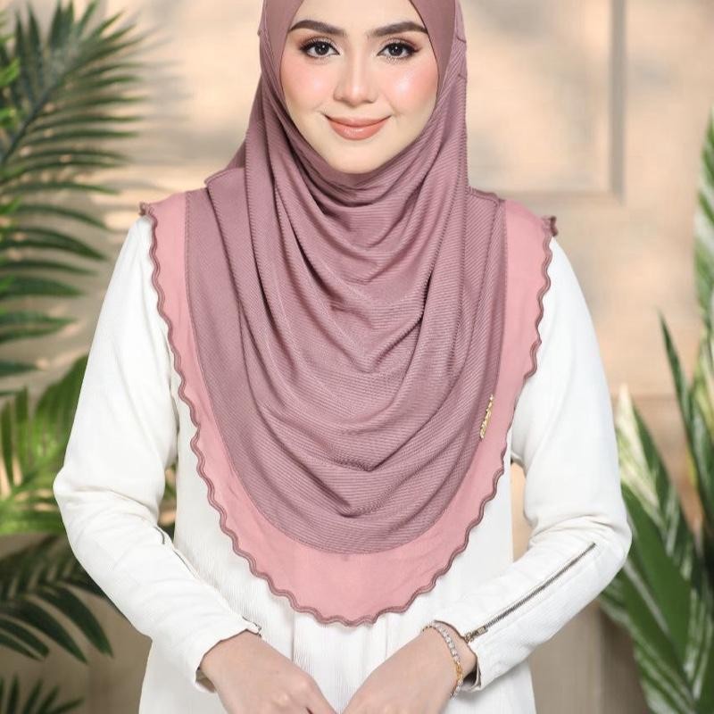 Layered instant Ironless cotton ribbed hijab in multiple colors perfect for any