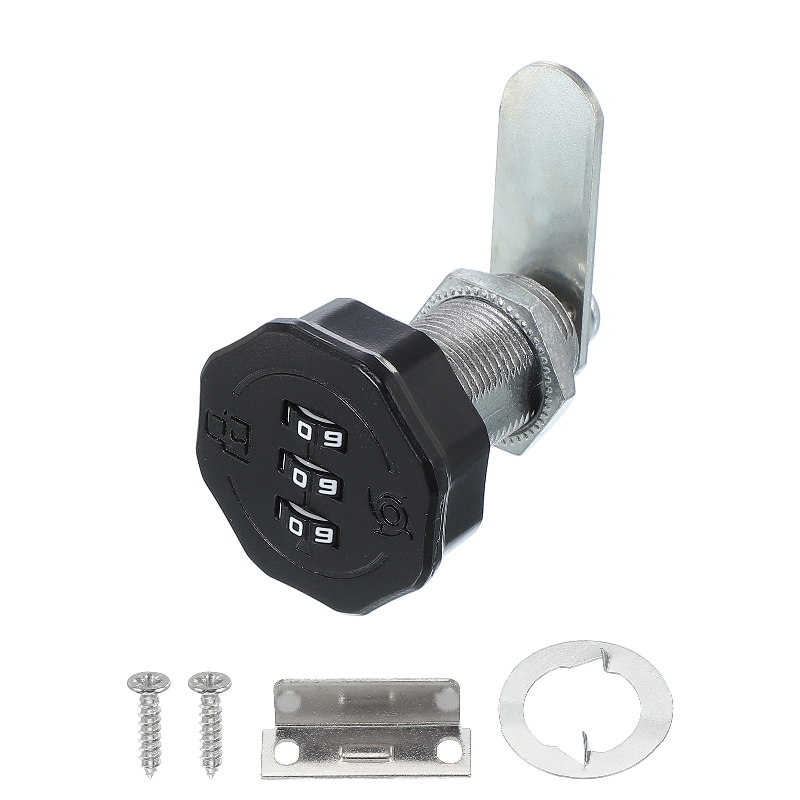 Perforated Cabinet Lock 1-3/16\" Black Cylinder Combination