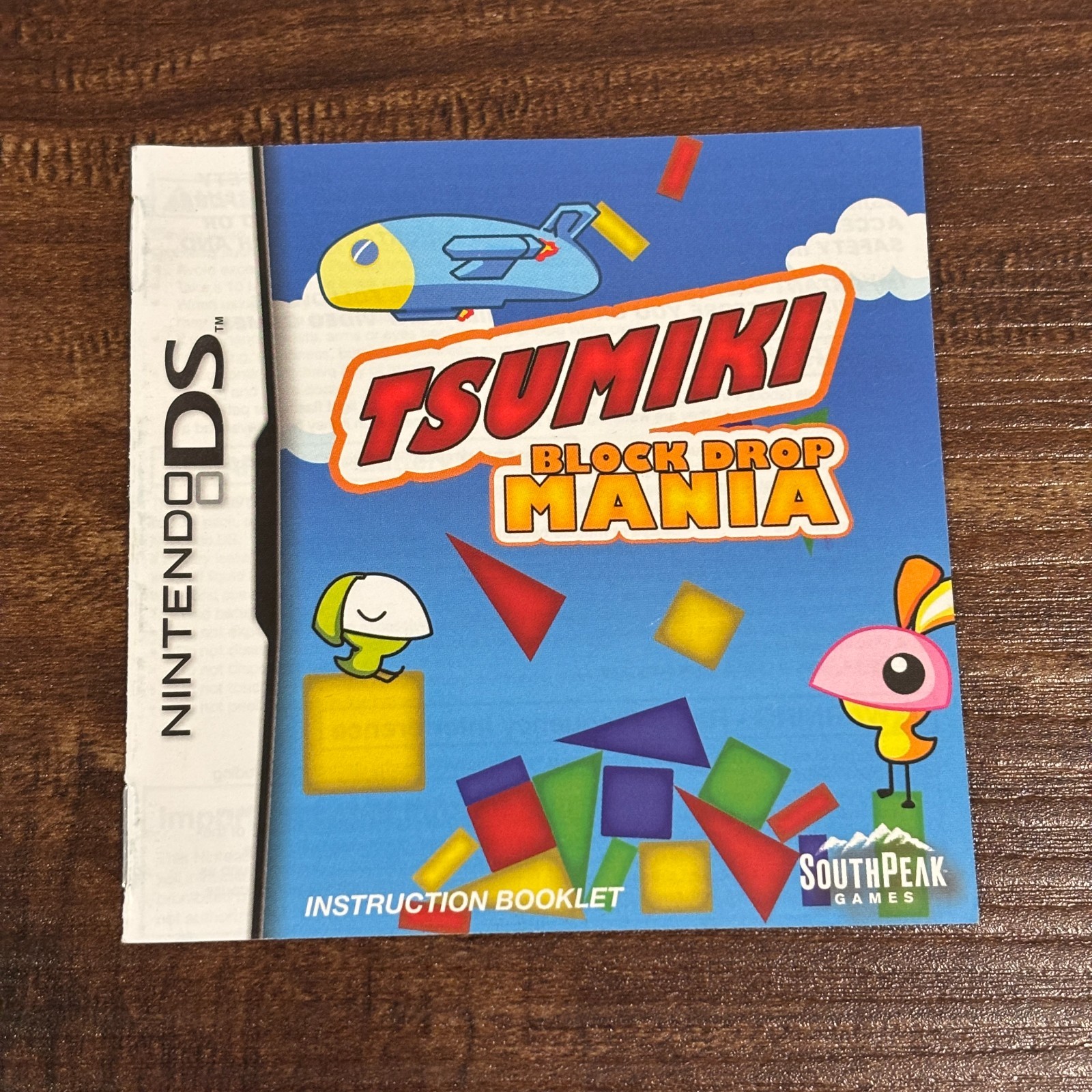 Tsumiki Block Drop Mania Nintendo DS Instruction Manual Only