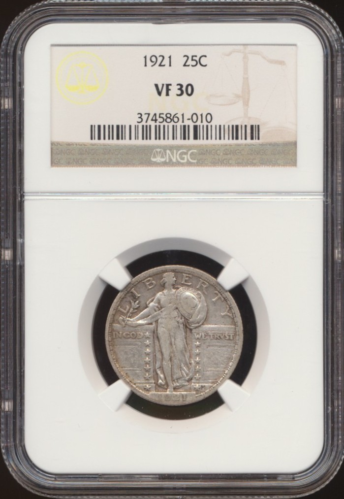 1921 Standing Liberty Quarter NGC VF 30