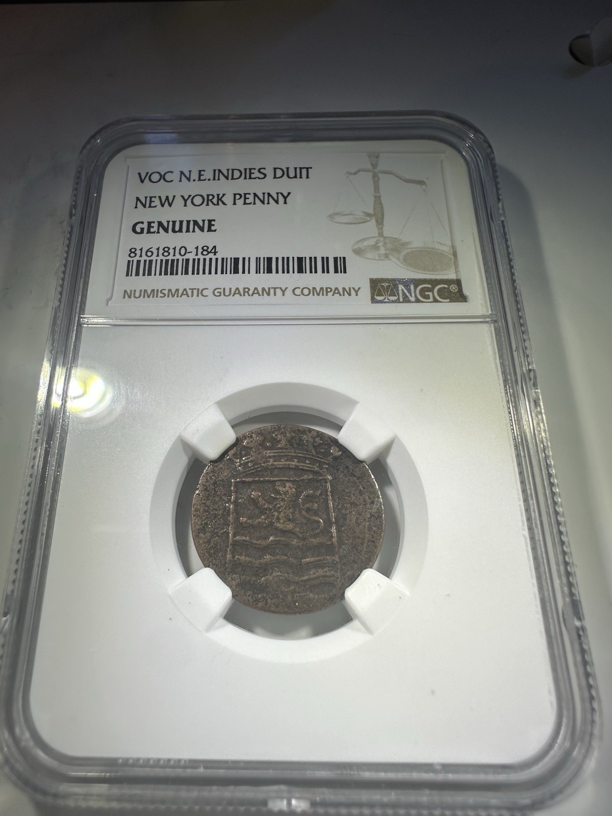 1790 VOC N.E.INDIES DUITNEW YORK PENNYGENUINE