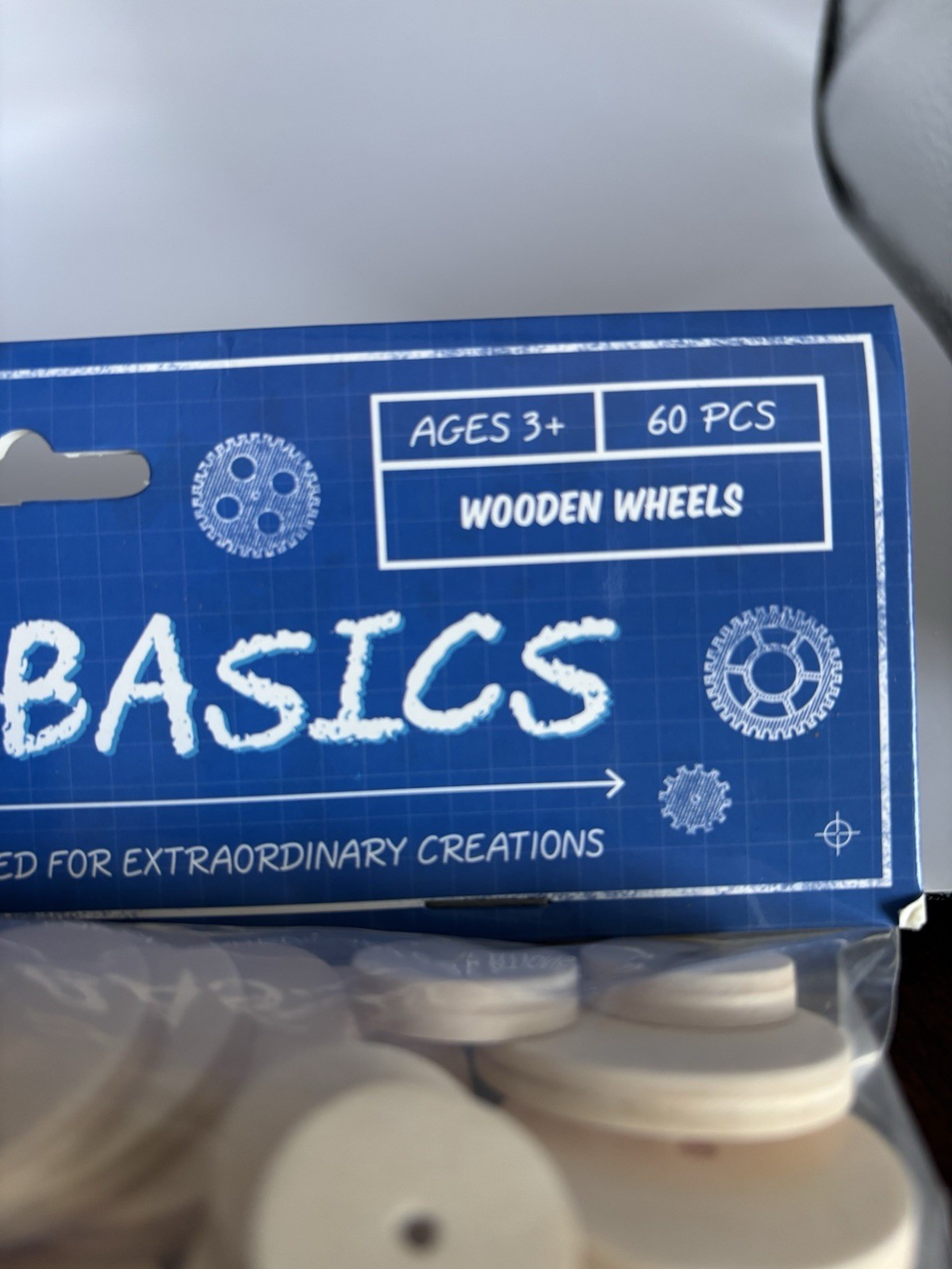 STEM Basic Wooden Wheels Building Projects Crafts Science 60 Pieces