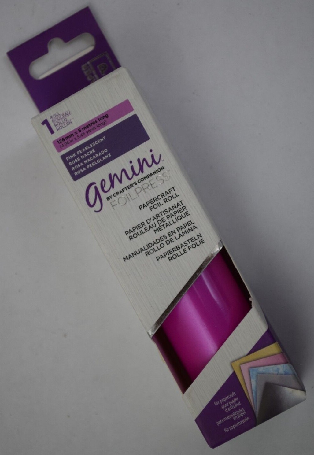 Gemini Arts Foilpress Papercraft Supply - Pink Pearlescent - 5" x 5.4yds