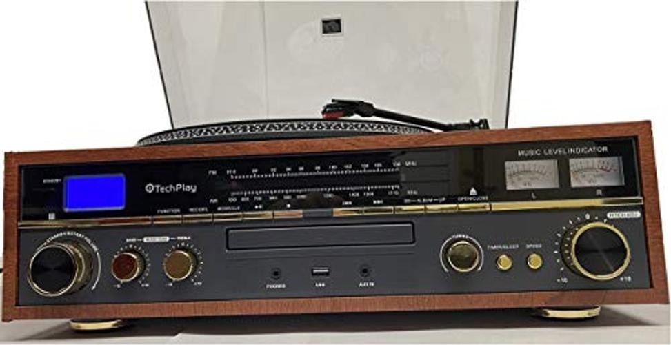 TechPlay Commander, Turntable w/Pitch Control, CD Player, Amplifier W/VU Wood