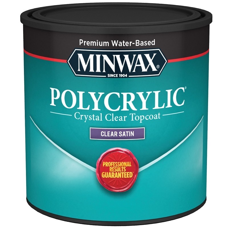 Minwax Polycrylic 233334444 Waterbased Polyurethane, Liquid, Crystal Clear, 0.5