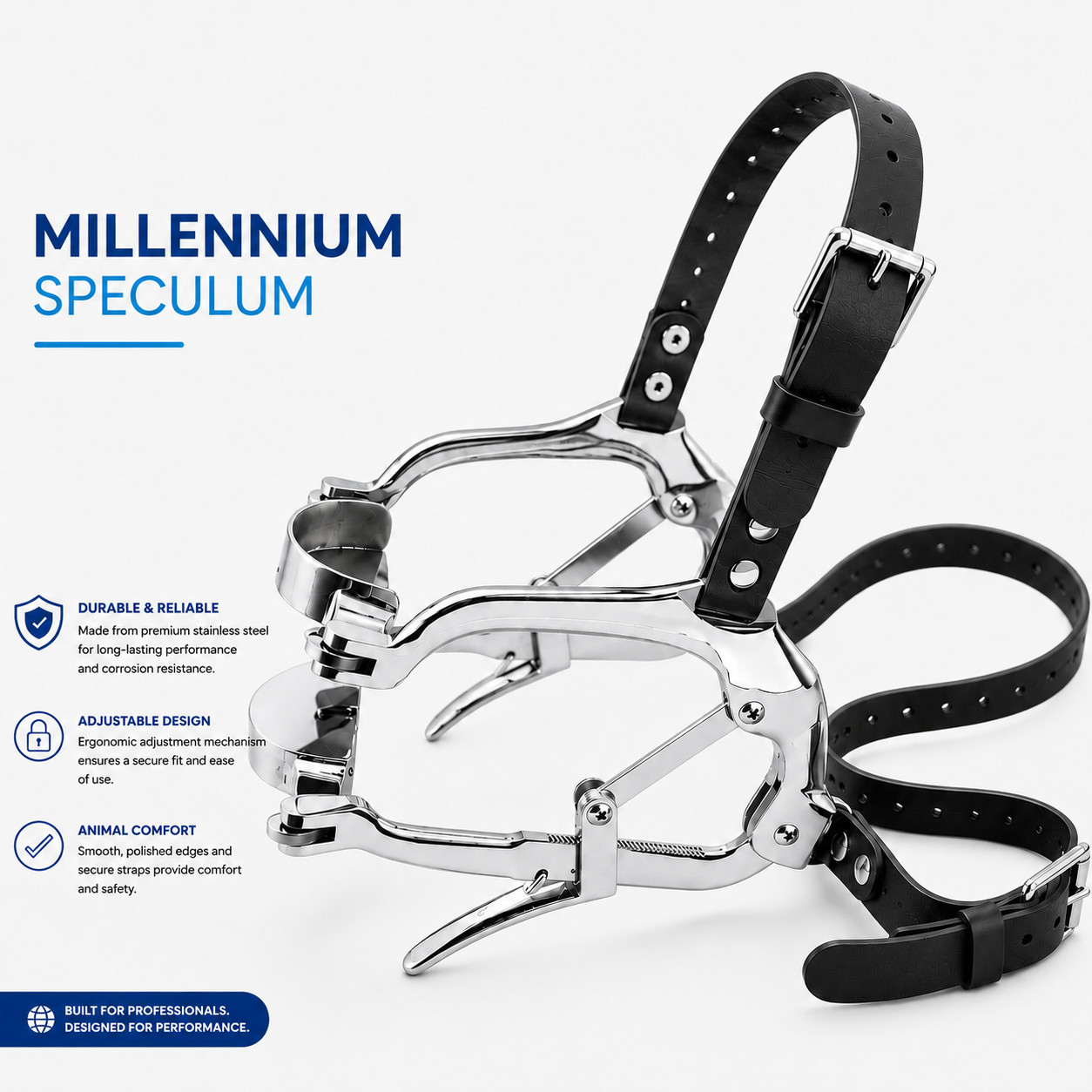 Equine Dental Millennium Speculum Horse Mouth Gag Stainless Steel biothene strap