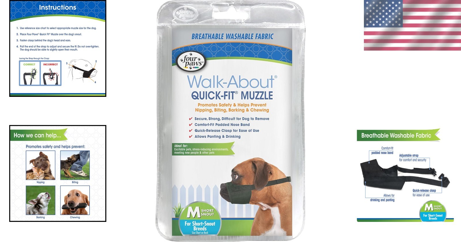 Adjustable Black Dog Muzzle for Medium Breeds - Washable & Breathable Design