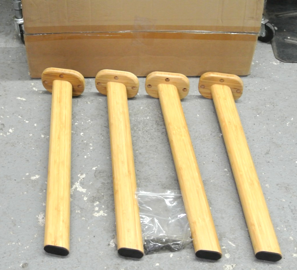 4 Bamboo Art Deco Replacement Legs 25-1/2" long  Base 5-5/8" x 4"