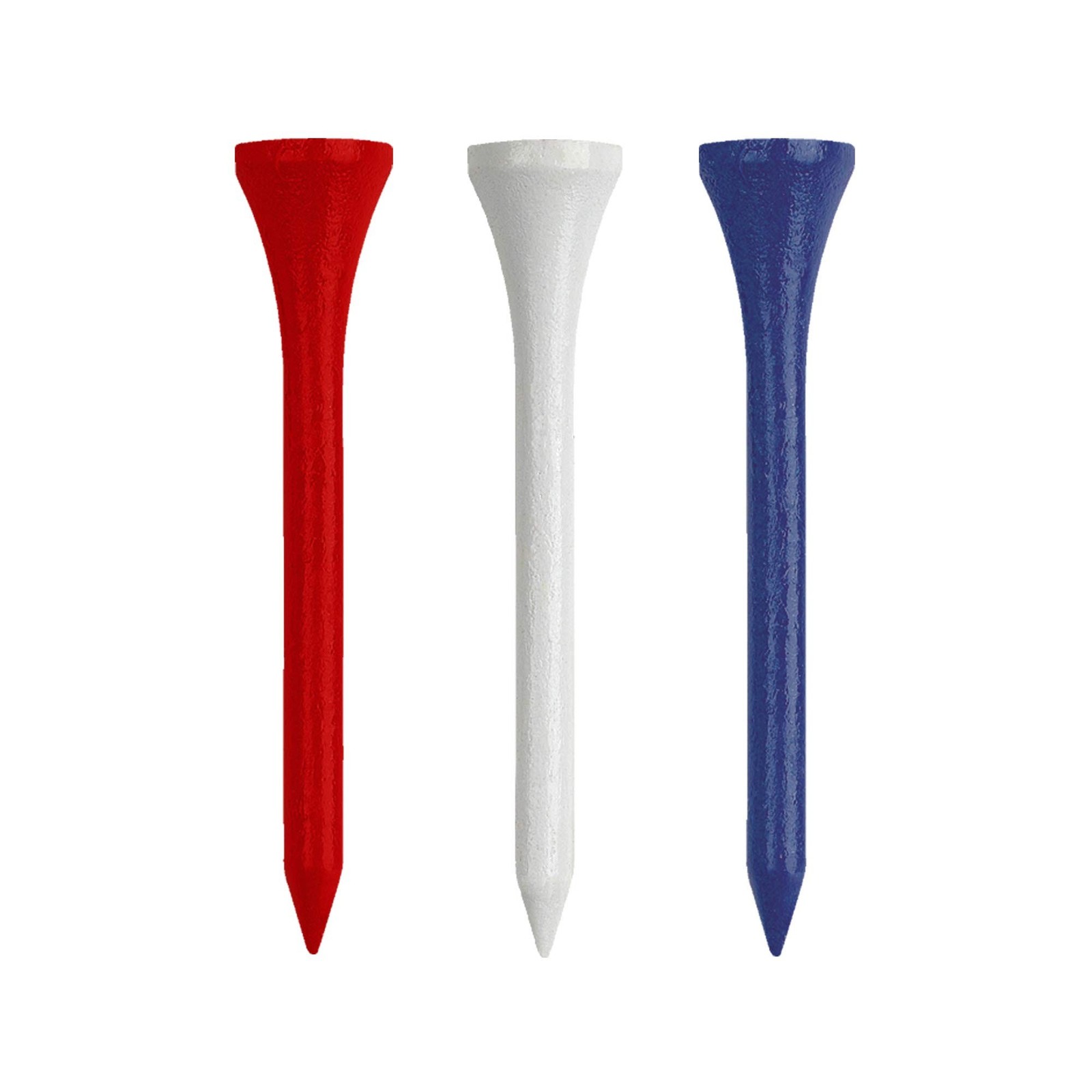 Izzo Wood Golf Tees (200 Pack) 2.75 Inches Red/White/Blue