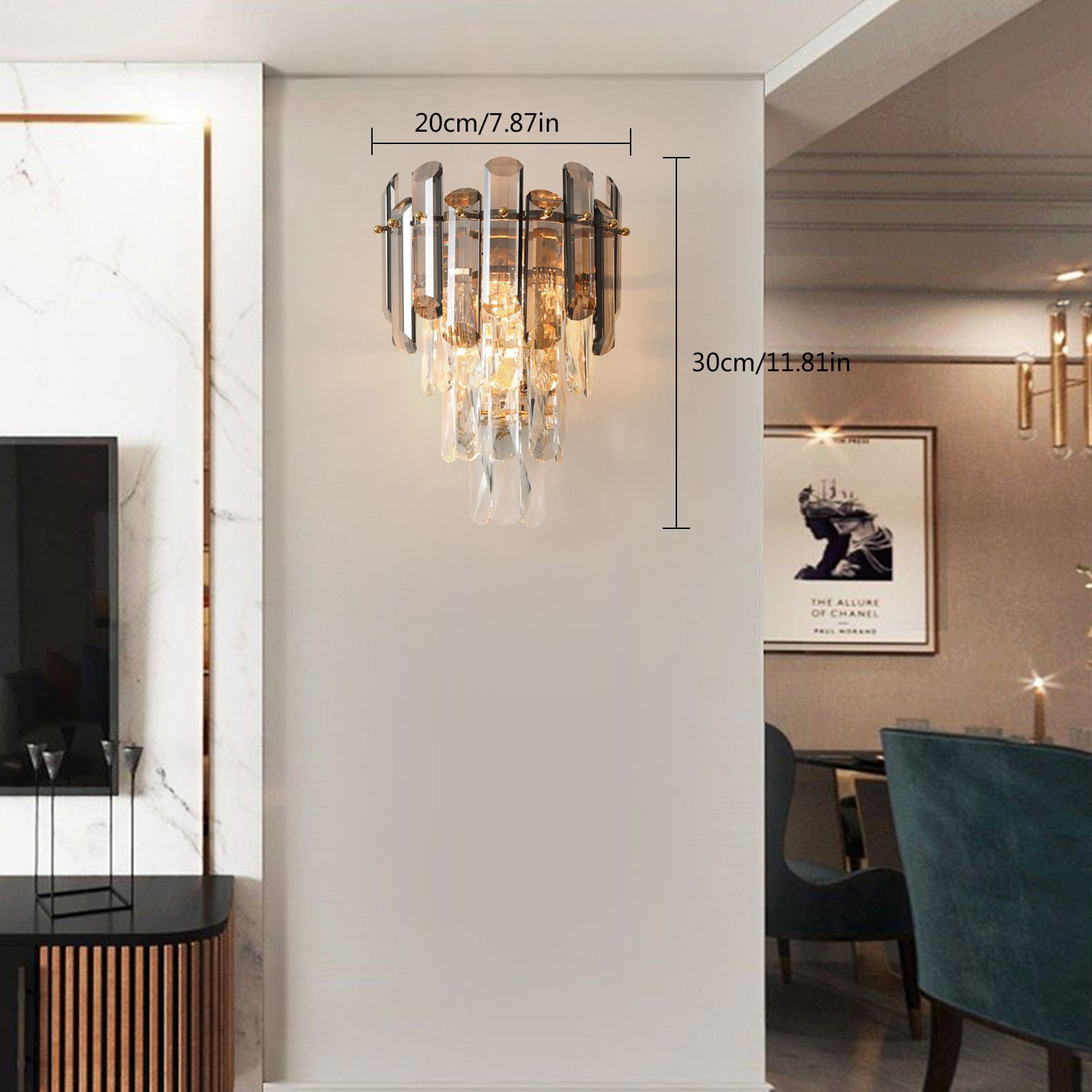 Modern Wall Lamp Lighting Fixture LED Crystal Wall Light Home Decor Gold 110V