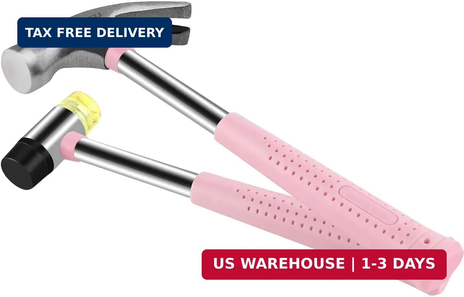 8oz Hammer, 2-Piece Small Claw Hammer & Rubber Mallet Hammer Mini Hammer Set(Pin