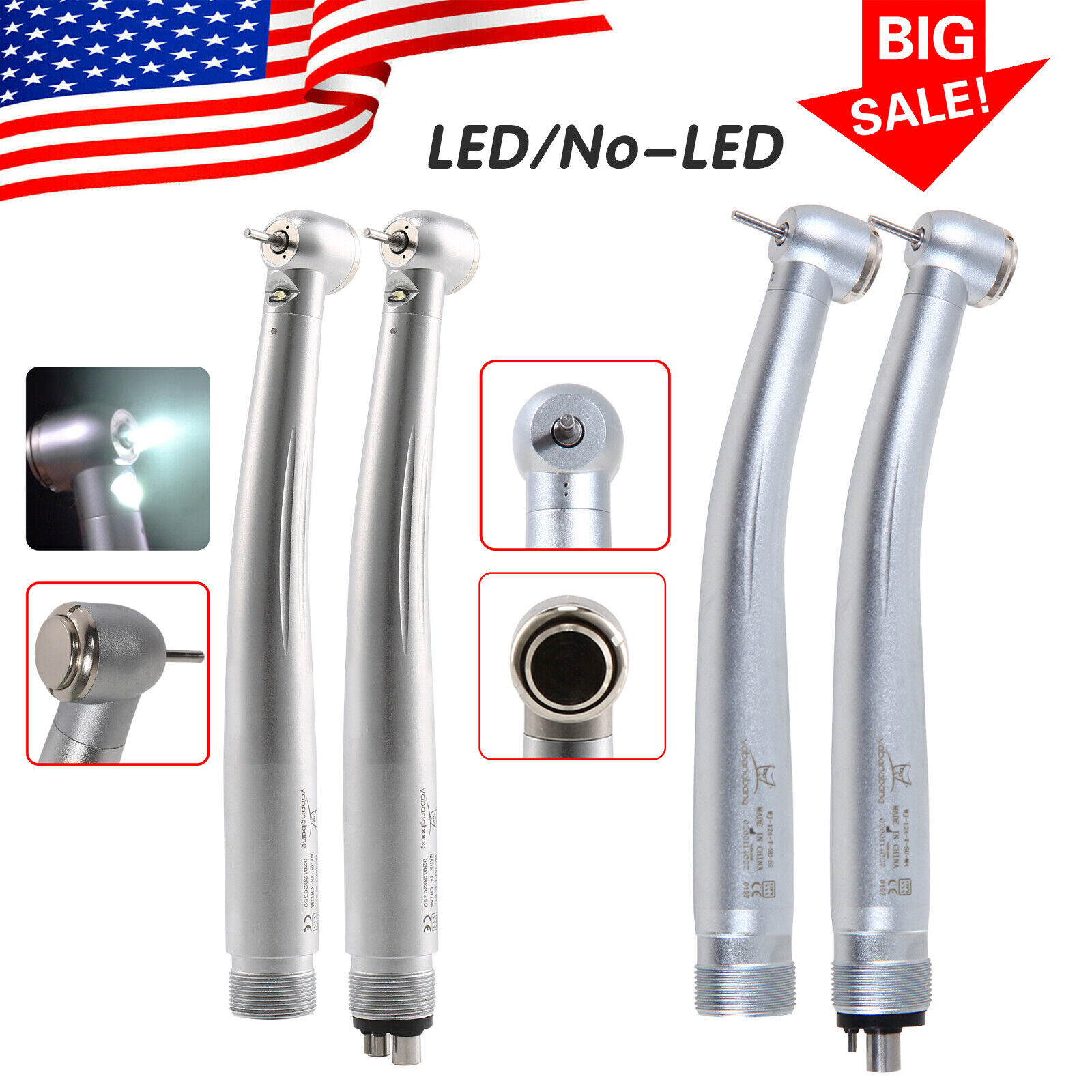 Dental E-generator LED /No LED High Speed Handpiece 2/4 Hole for NSK EA