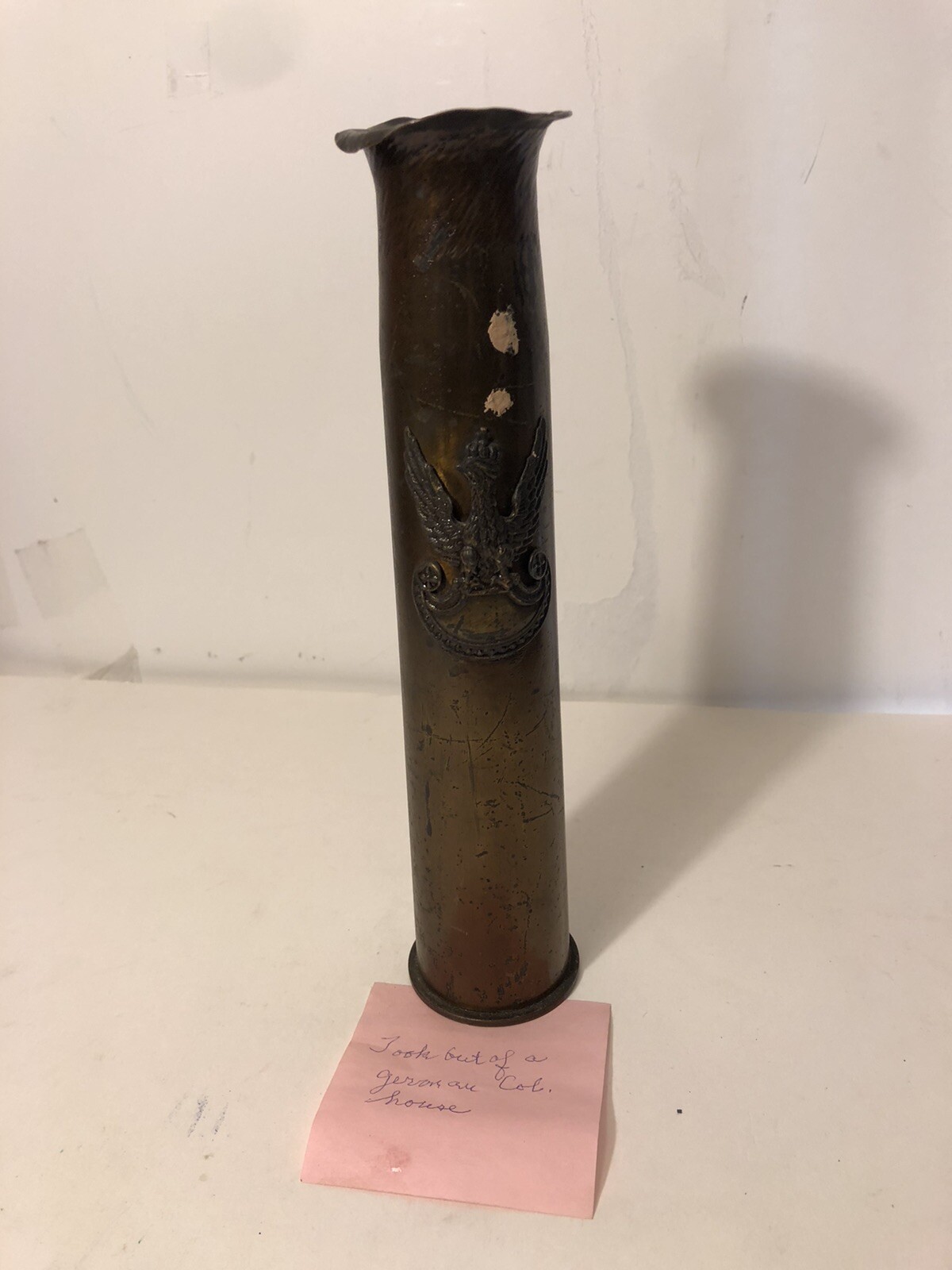 Vtg Rare War WWII Gunshell Taken From A German’s Home 14a