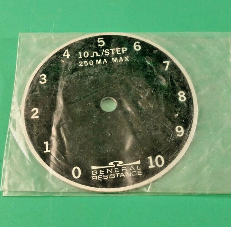 GENERAL RESISTANCE 1432 DECADE RESISTOR REPLACEMENT DIAL PLATE 0-100OHM