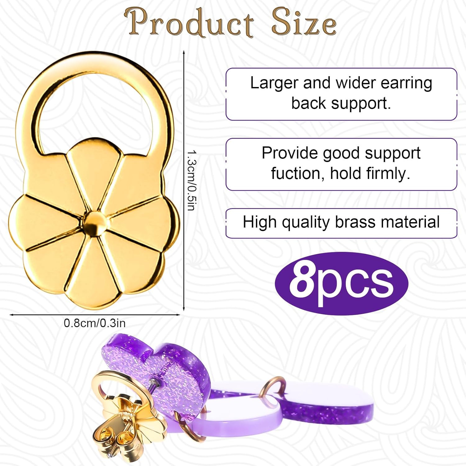 4 Pairs Earring Backs for Droopy Ears, Earring Lifter for Heavy Support Backs La