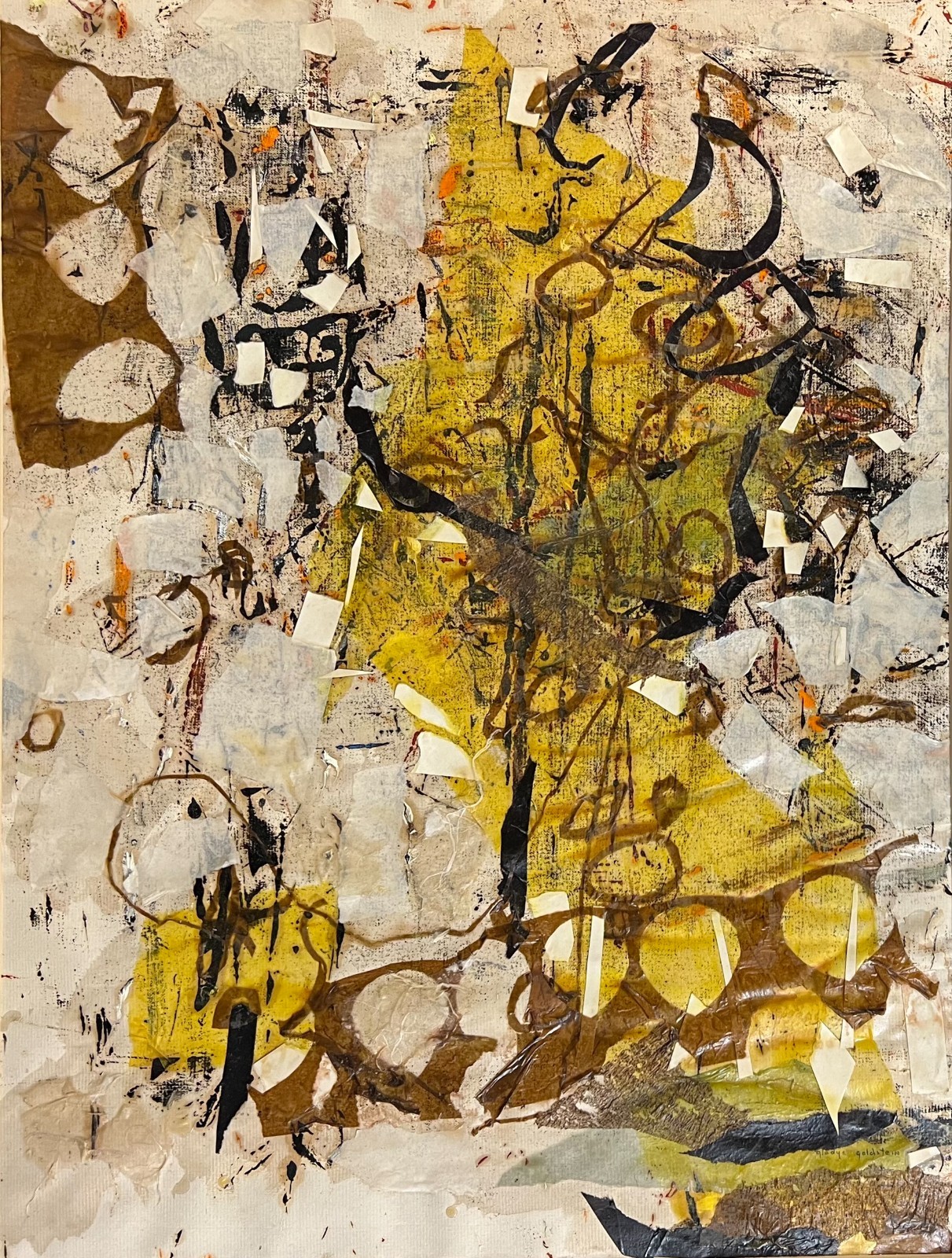Gladys Goldstein Mixed Media Gold Forms c1957