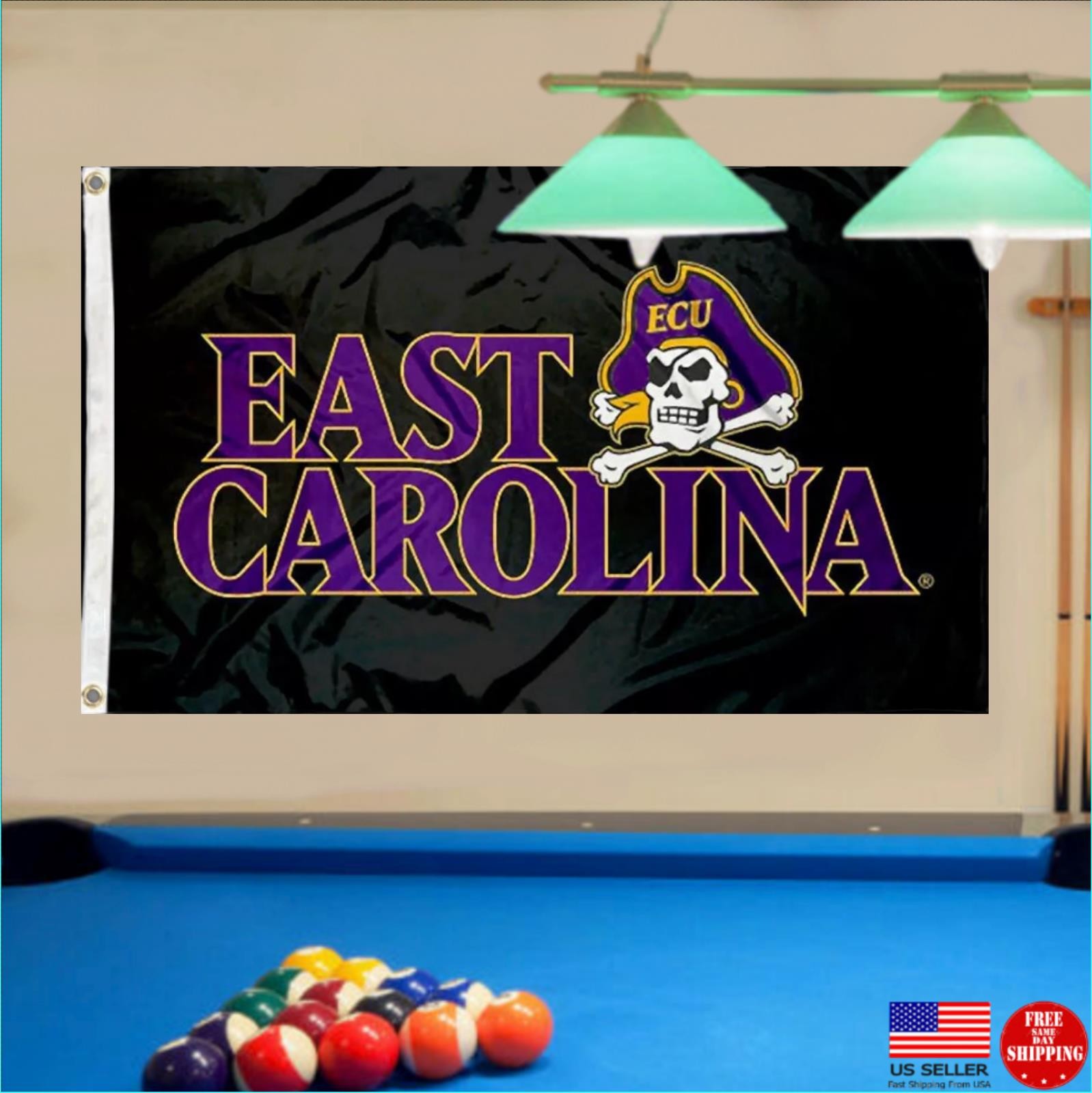 East Carolina Pirates ECU Flag Banner 3x5 Man Cave Flags Tailgating