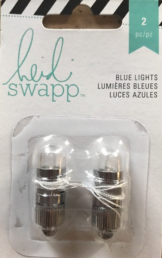 Heidi Swapp Paper Lantern LIGHTS 2/Pkg BLUE American Crafts # 340597 NEW  NIP