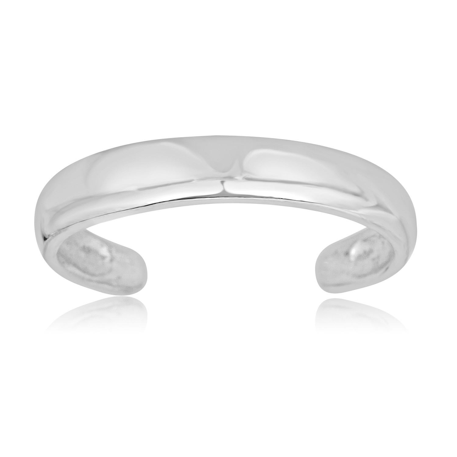 AVORA 10K White Gold Adjustable Minimalist Toe Ring