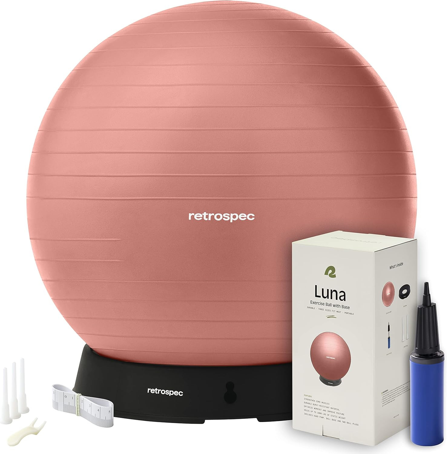 Luna Exercise Ball with Pump - Anti-Burst Fitness Equipment for Yoga, Core Train