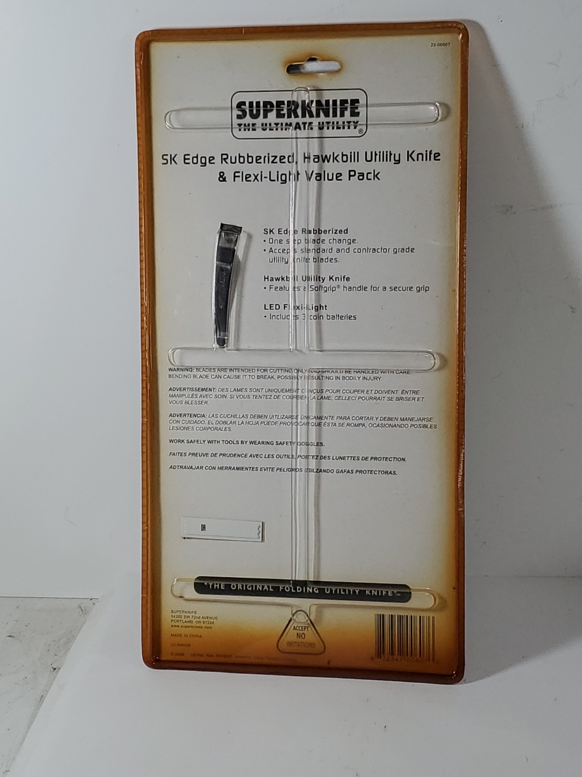 SK Edge Rubberized Hawkbill Utility & Flexi-Light Flashlight Value Pack NOS READ