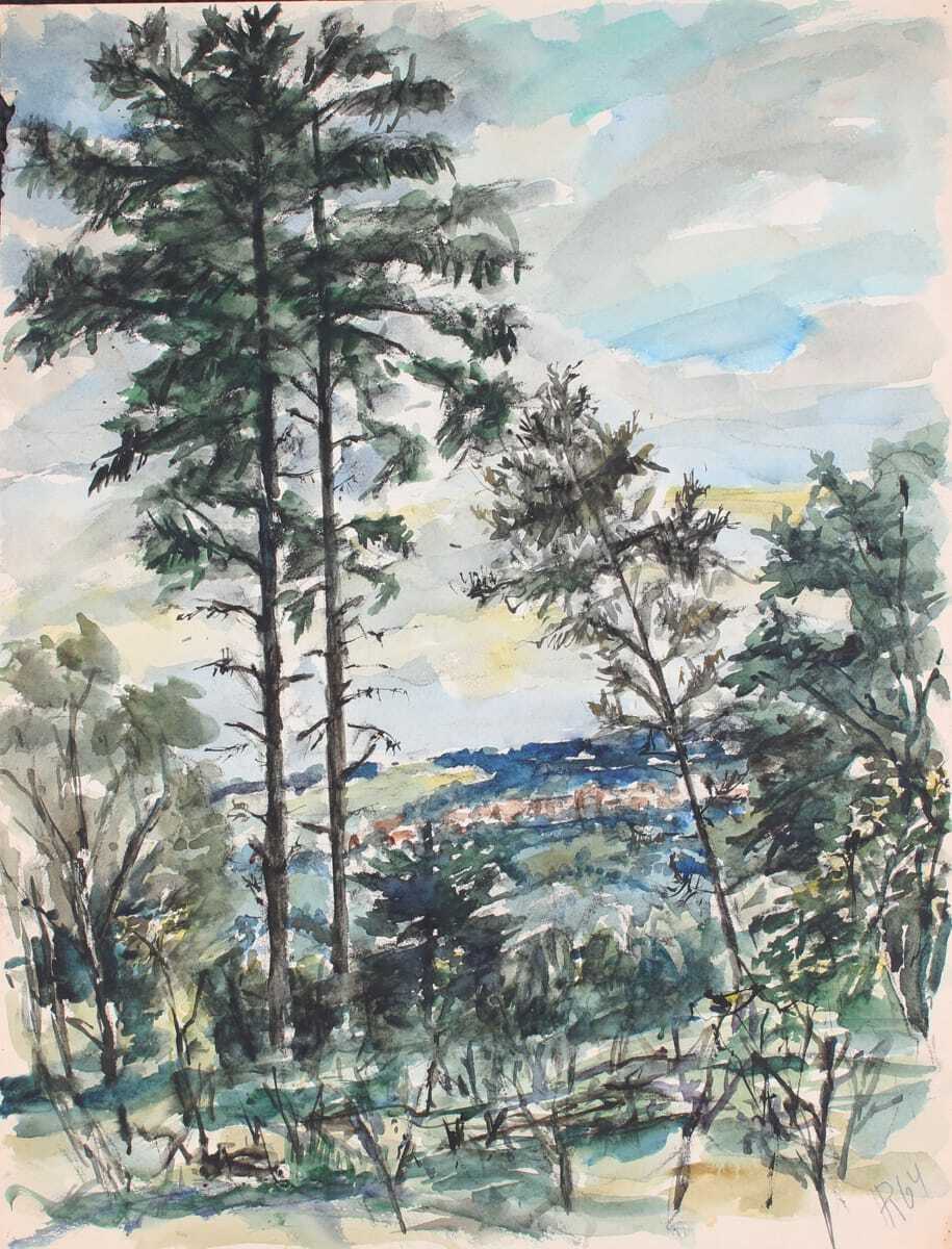 Heinz Reiss (1923 Haßloch - 2008) - Landscape Watercolour Dated 1964