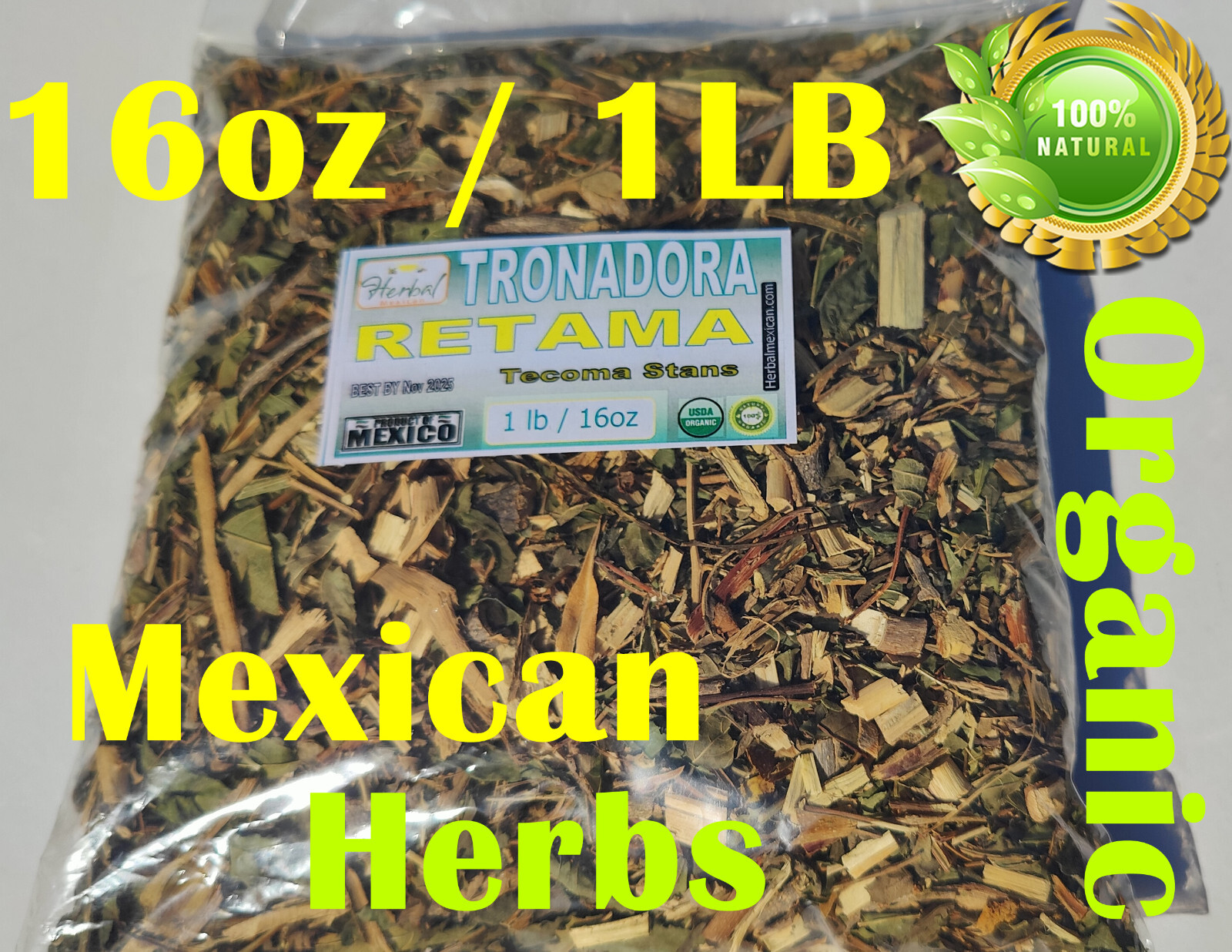 Tronadora Retama Diabetina 1LB Esperanza Tacoma Stans Trumpet Yellow Elder bells