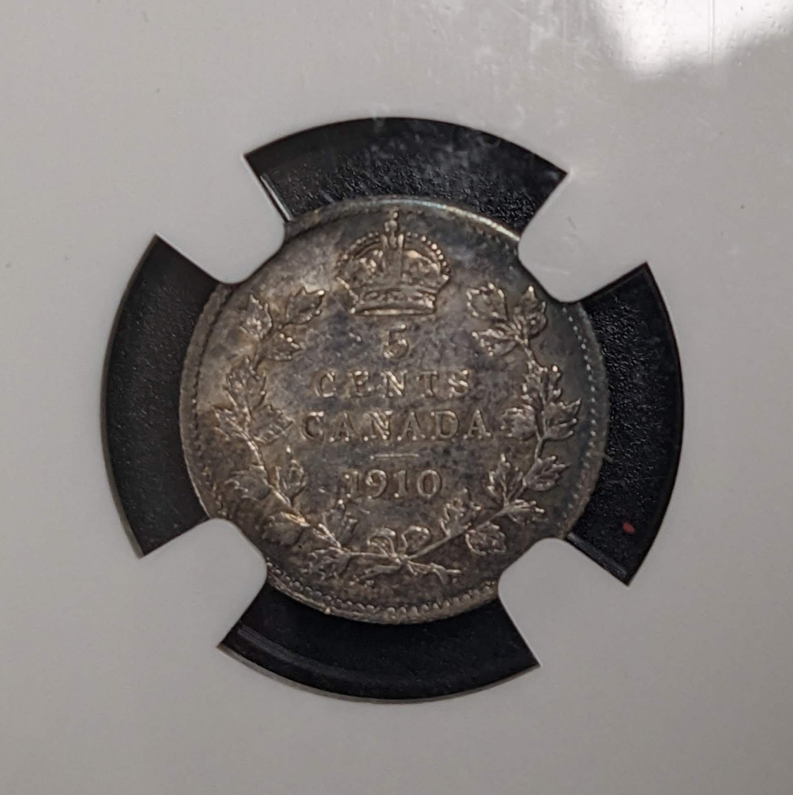 1910 Canada Silver Edward VII 5 Cent NGC AU 53