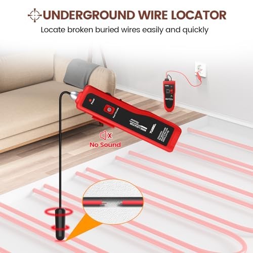 F02 Pro Underground Wire Locator & Cable Tester - 2000ft Range, Rechargeable