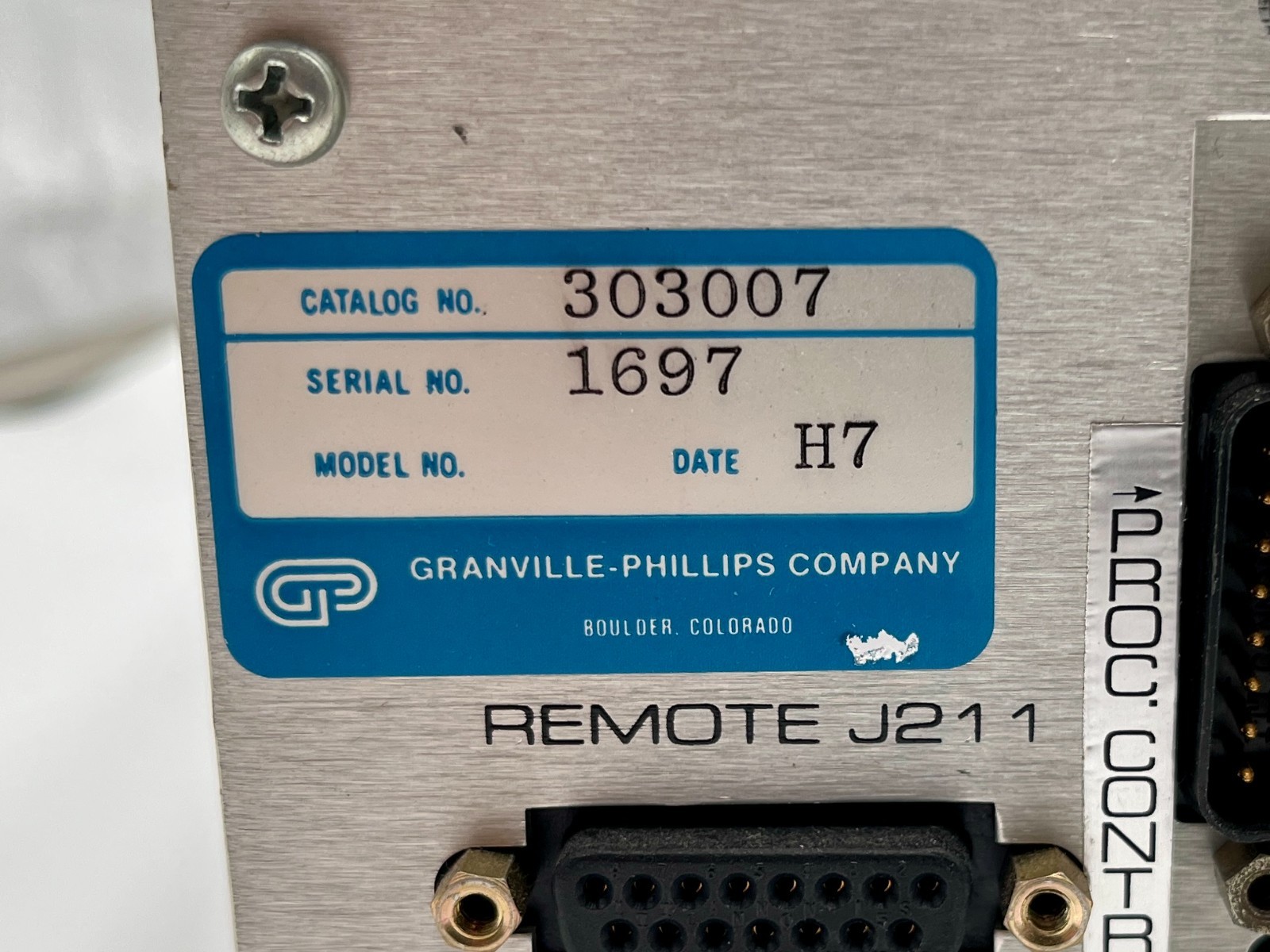 Granville Phillips Series 303 Vacuum Process Controller
